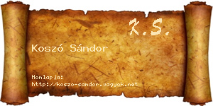Koszó Sándor névjegykártya