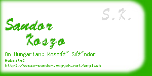 sandor koszo business card